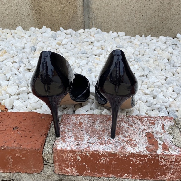 White House Black Market Black Patent Leather D’Orsay Pumps Heels SZ 8.5 NEW - Picture 5 of 12